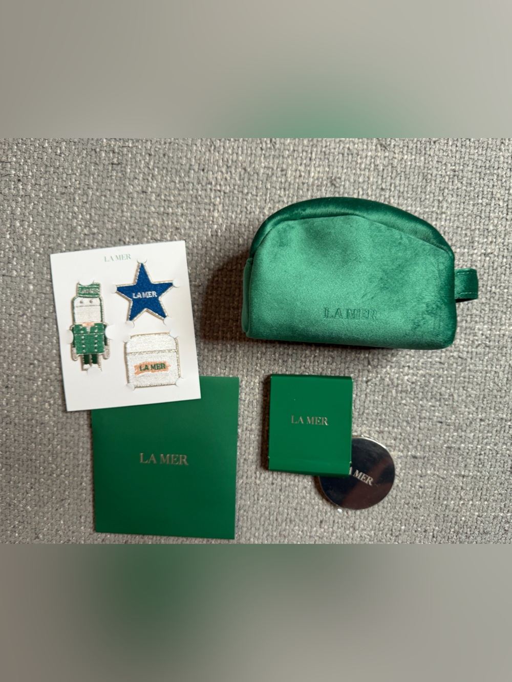 La Mer VIP Gift With Purchase Cosmetic Bag Mirror & Exclusive Patch Set BNIB Rar